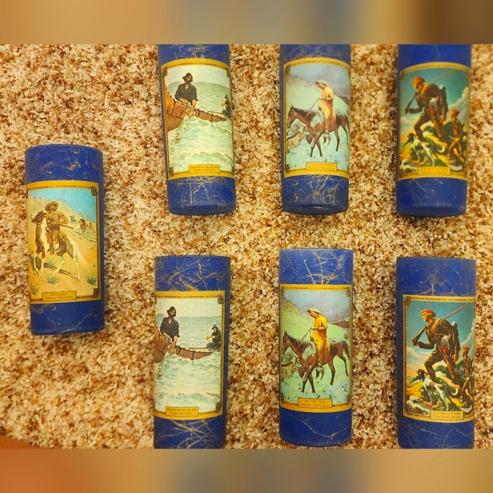 1960s Set of Seven (7) JIM BEAM Frederic Remington/Thomas H Benton Collectables
